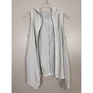 Merrakech Light Grey Hooded Sleeveless Vest Pockets Textured Size XS